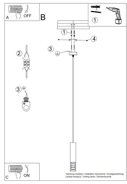 Sollux Lighting Závěsné svítidlo LAMI 1 bílé