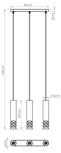 Sollux Lighting Závěsné svítidlo LIRO 3L bílé