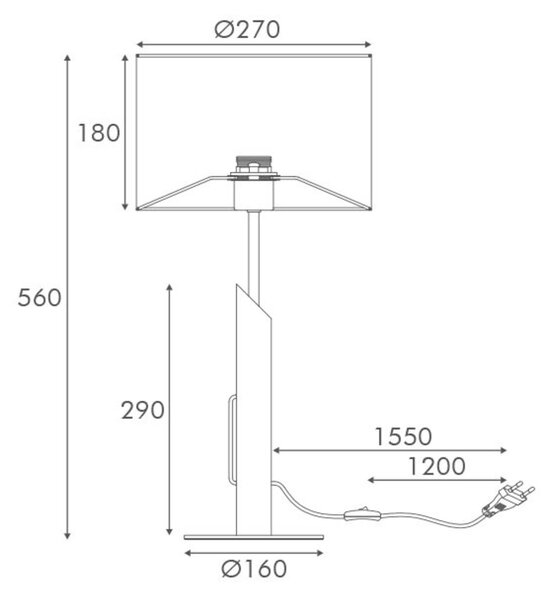 ACA Lighting stolní lampa CLIFF černý kov, dřevo a béžové textilní stínítko 1xE27 MT21585