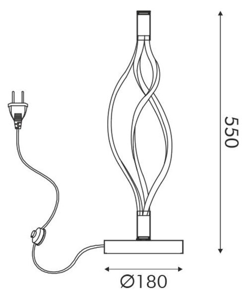 ACA Lighting stolní lampa SHINE LED 30W 2400lm CCT IP20 černý hliník + akryl HM607LEDTBKCCT