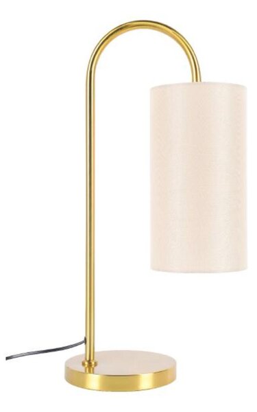 ACA Lighting stolní lampa ZORAN mosazný kov béžové textilní stínítko 1xE27 MT240718