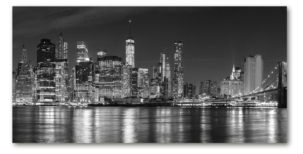 Foto obraz sklo tvrzené Manhattan noc osh-94054059