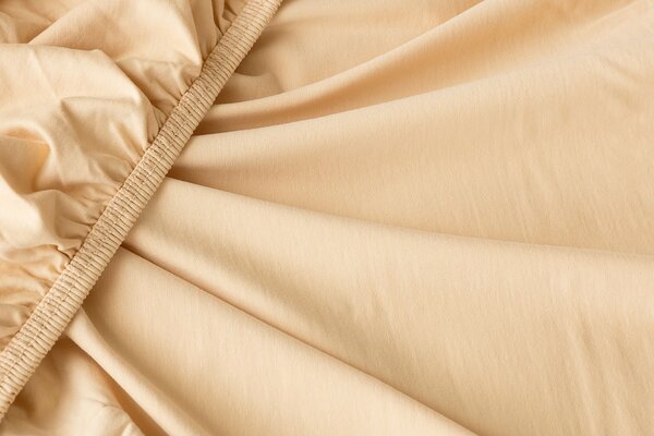 Prostěradlo Pískové ELASTAN PREMIUM Jersey s elastanem PREMIUM 90-100 x 200-220/40