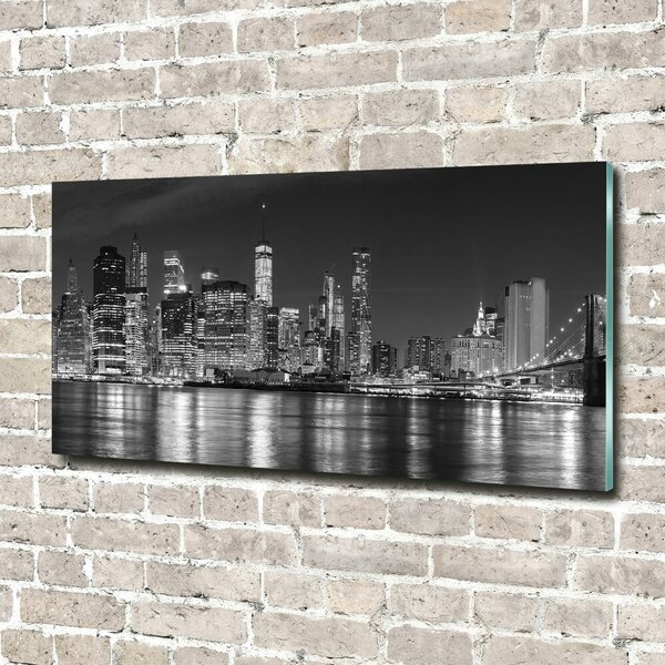 Foto obraz sklo tvrzené Manhattan noc osh-94054059