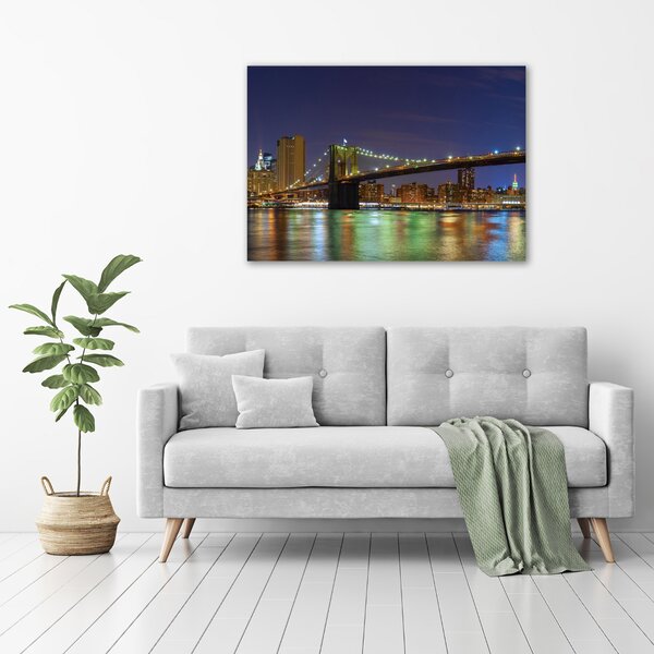 Foto obraz sklo tvrzené Manhattan noc osh-94053969