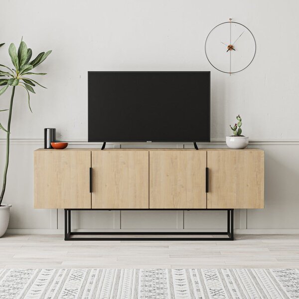 TV stolek v dekoru dubu v přírodní barvě 140x55 cm Titan – Marckeric