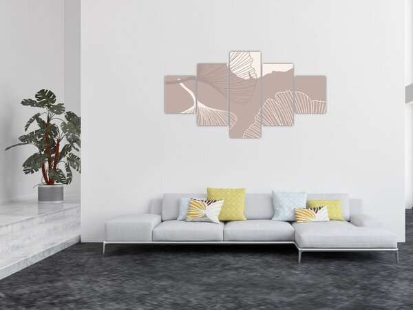 Obraz - Béžové listy N⁰1 (125x70 cm)