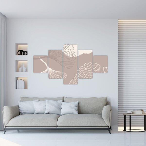 Obraz - Béžové listy N⁰1 (125x70 cm)