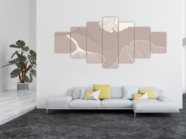 Obraz - Béžové listy N⁰1 (210x100 cm)