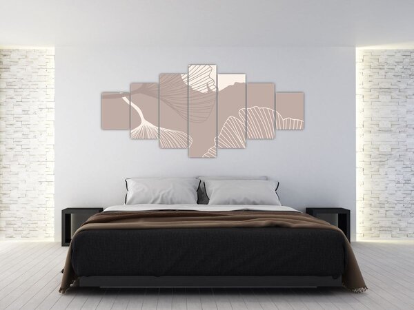 Obraz - Béžové listy N⁰1 (210x100 cm)