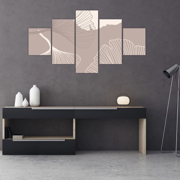 Obraz - Béžové listy N⁰1 (125x70 cm)