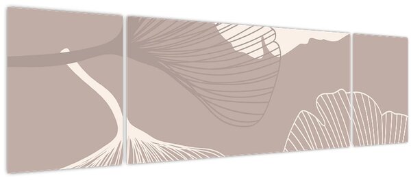 Obraz - Béžové listy N⁰1 (170x50 cm)