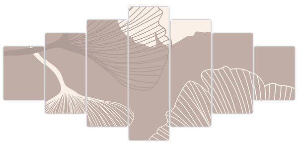 Obraz - Béžové listy N⁰1 (210x100 cm)