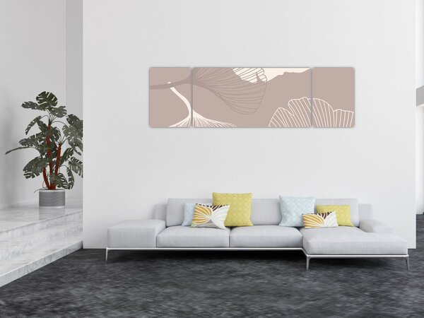 Obraz - Béžové listy N⁰1 (170x50 cm)