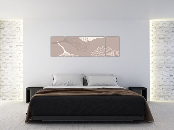 Obraz - Béžové listy N⁰1 (170x50 cm)