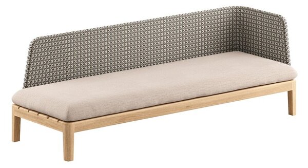 Royal Botania Modulový díl 3-místný levostranný L3 Calypso Lounge, Royal Botania, 226x82x69 cm, rám teak, výplet umělý ratan kriskrosss, bez sedáku