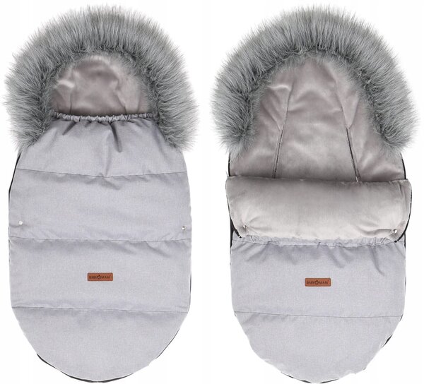 Dětský fusak do kočárku BABYMAM Premium - světle šedý melange/šedý