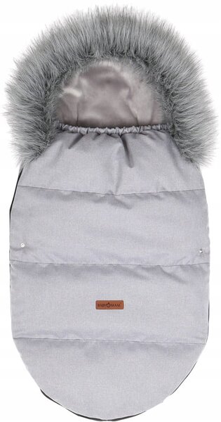 Dětský fusak do kočárku BABYMAM Premium - světle šedý melange/šedý