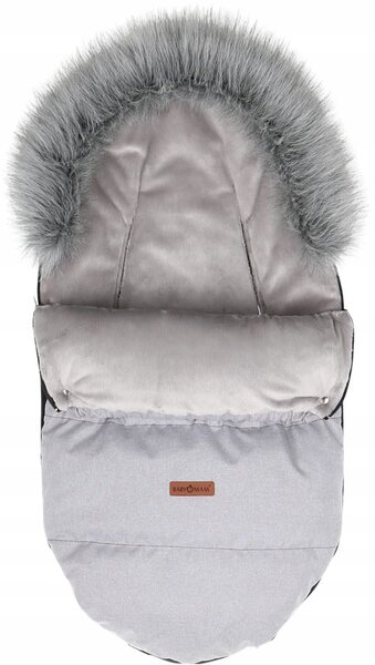 Dětský fusak do kočárku BABYMAM Premium - světle šedý melange/šedý