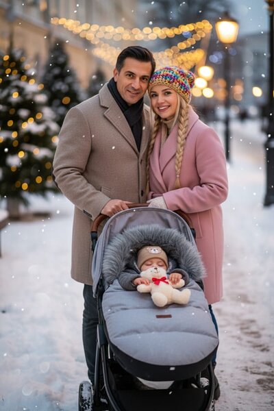 Dětský fusak do kočárku BABYMAM Premium - světle šedý melange/šedý
