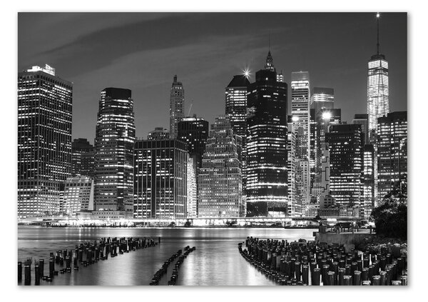 Moderní skleněný obraz z fotografie Manhattan noc osh-94703555