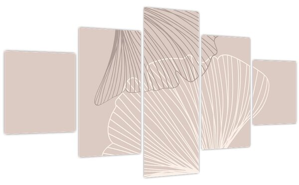 Obraz - Béžové listy N⁰2 (125x70 cm)