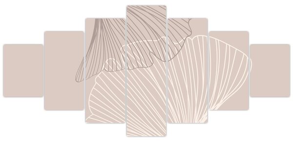 Obraz - Béžové listy N⁰2 (210x100 cm)