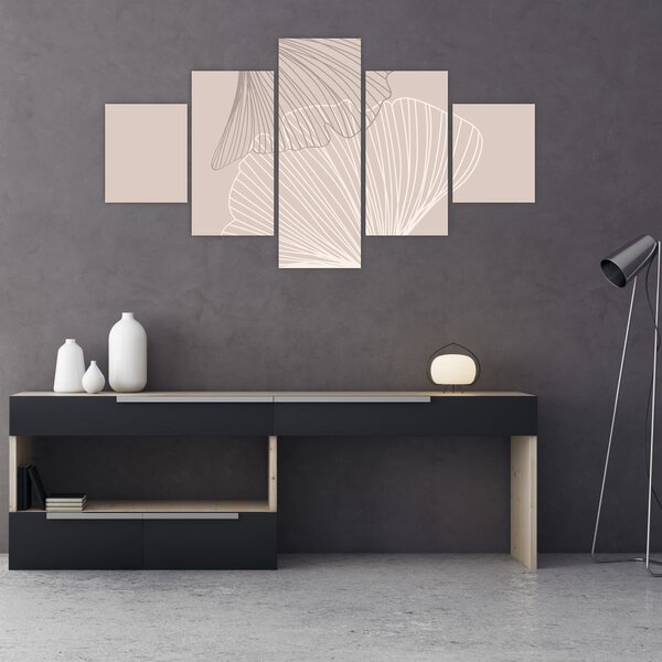Obraz - Béžové listy N⁰2 (125x70 cm)