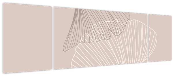 Obraz - Béžové listy N⁰2 (170x50 cm)