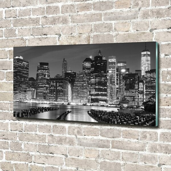 Moderní skleněný obraz z fotografie Manhattan noc osh-94703555