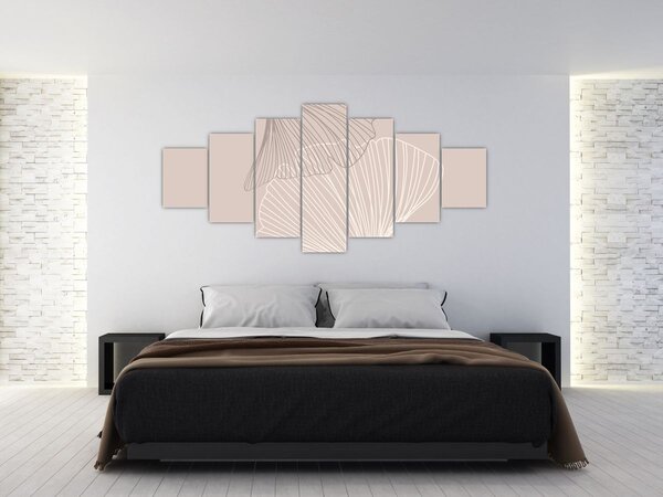 Obraz - Béžové listy N⁰2 (210x100 cm)
