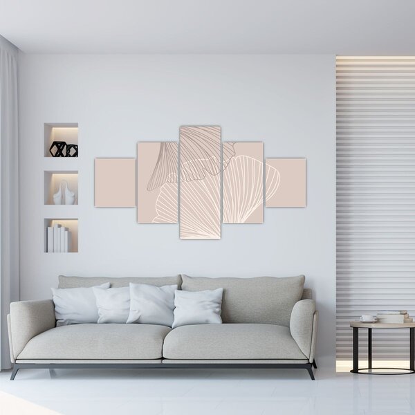 Obraz - Béžové listy N⁰2 (125x70 cm)