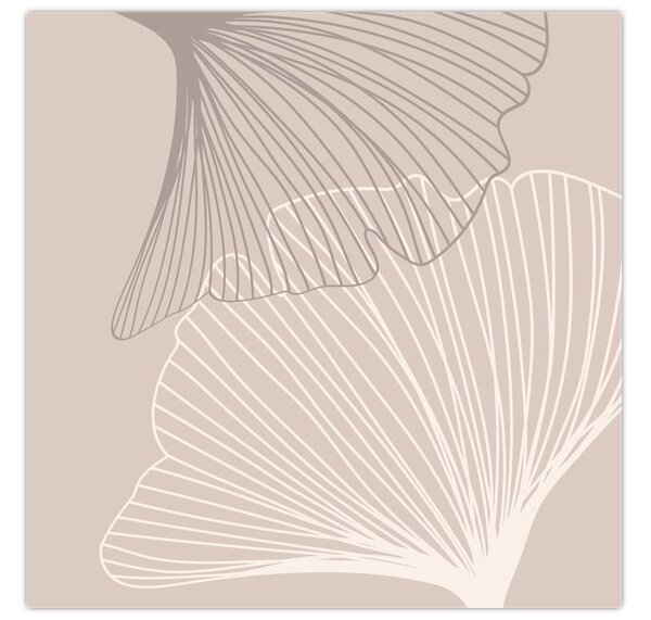 Obraz - Béžové listy N⁰2 (30x30 cm)