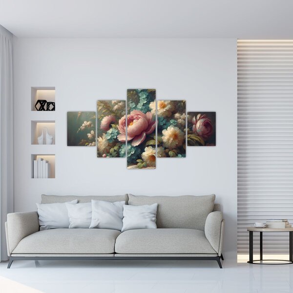 Obraz - Zátiší s květinami - malba (125x70 cm)