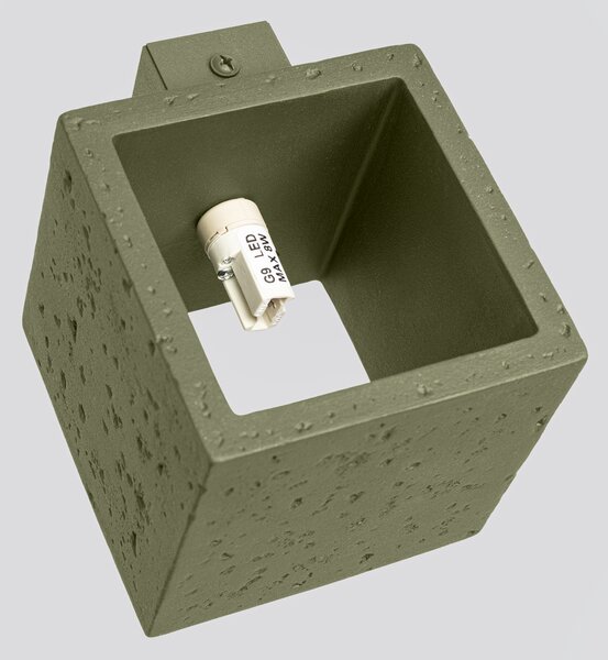 Sollux Lighting Nástěnná lampa QUAD betonová olivově zelená