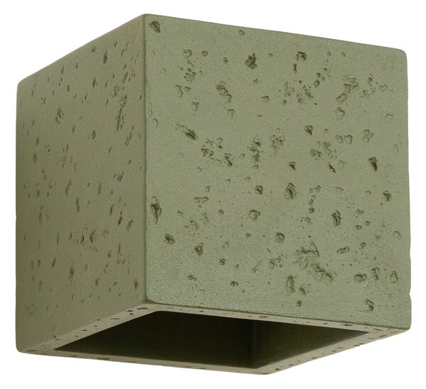 Sollux Lighting Nástěnná lampa QUAD betonová olivově zelená