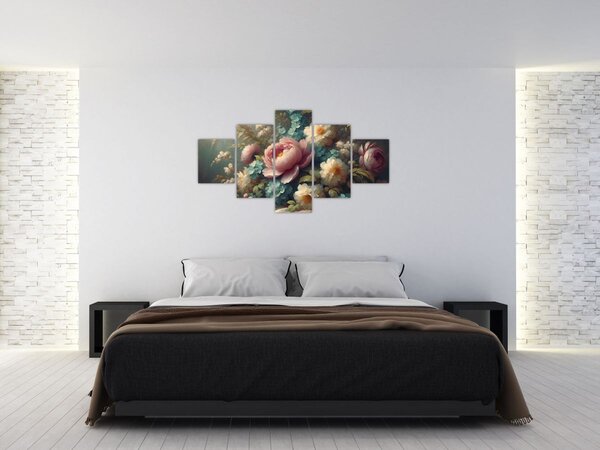 Obraz - Zátiší s květinami - malba (125x70 cm)