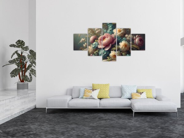 Obraz - Zátiší s květinami - malba (125x70 cm)