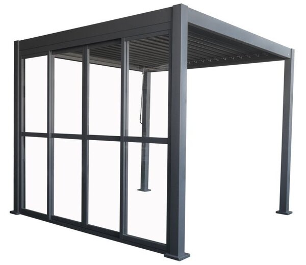 Lagos 3x3 volně stojící pergola s dveřmi na jedné straně Garden Point antracitová
