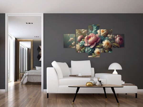 Obraz - Zátiší s květinami - malba (125x70 cm)
