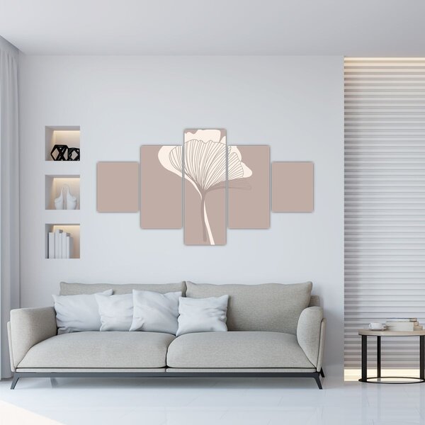 Obraz - Béžové listy N⁰3 (125x70 cm)