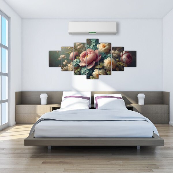 Obraz - Zátiší s květinami - malba (210x100 cm)