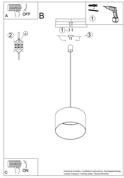 Sollux Lighting Závěsná lampa NEVIA tmavě modrá