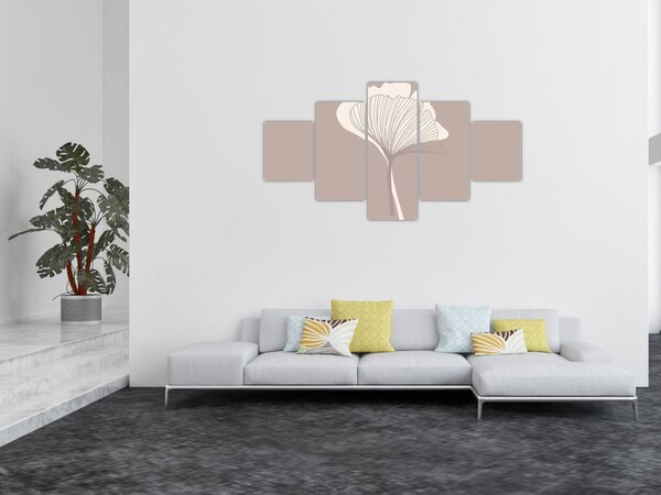 Obraz - Béžové listy N⁰3 (125x70 cm)