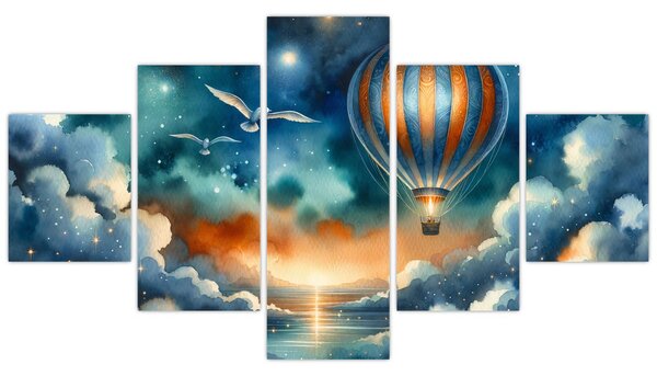 Obraz - Let noční oblohou (125x70 cm)