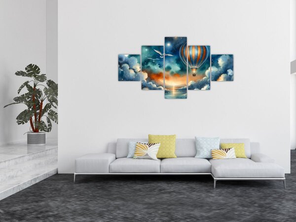 Obraz - Let noční oblohou (125x70 cm)