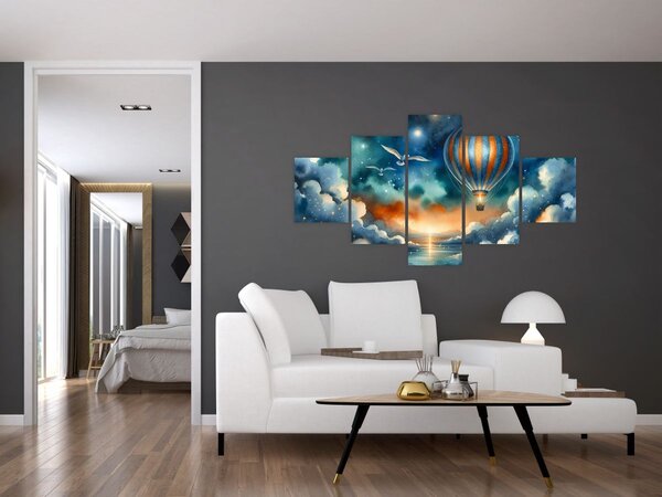 Obraz - Let noční oblohou (125x70 cm)