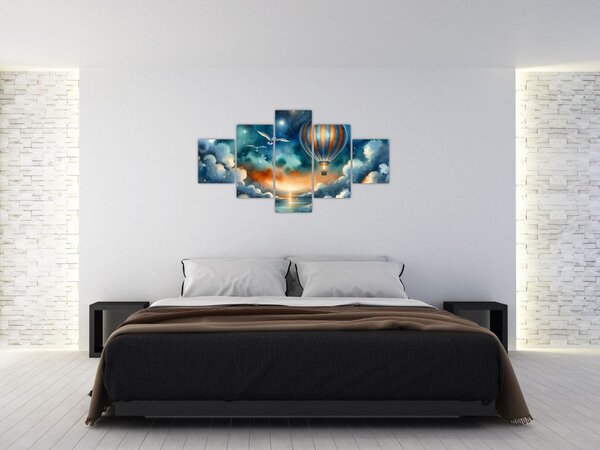 Obraz - Let noční oblohou (125x70 cm)
