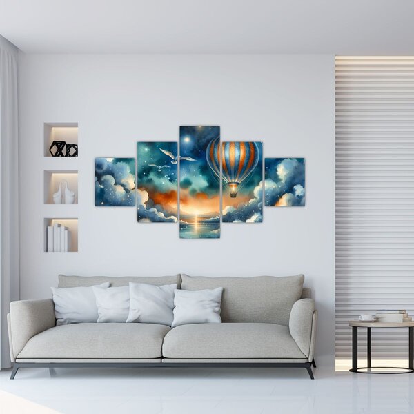 Obraz - Let noční oblohou (125x70 cm)