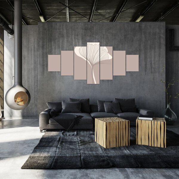 Obraz - Béžové listy N⁰3 (210x100 cm)